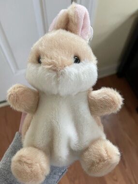 Plush Small Pet Bunny Toy - Cream and Light Brown